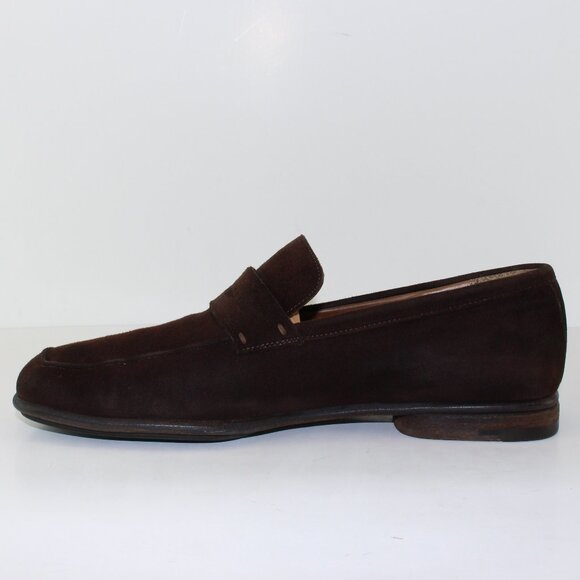 Louis Vuitton Brown Suede Leather Loafer Slip One Shoe (8.5 US) - Picture 6 of 14